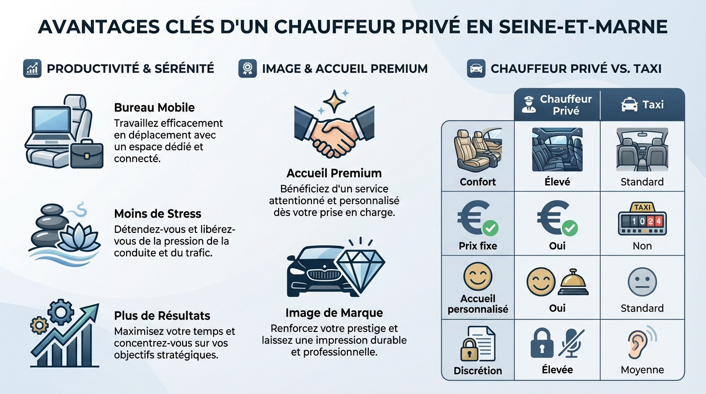 Chauffeur privé en costume ouvrant la porte d'une berline noire pour un professionnel en Seine-et-Marne