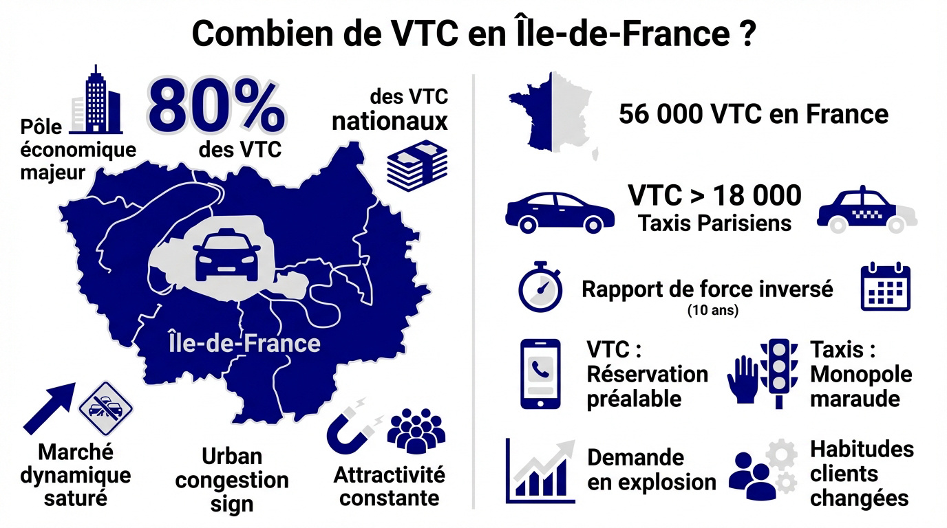 Statistiques des chauffeurs VTC en &Icirc;le-de-France