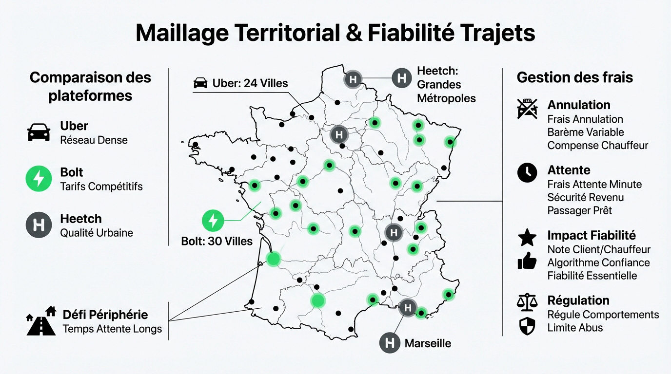 Analyse du maillage territorial et de la fiabilit&eacute; des services VTC en France