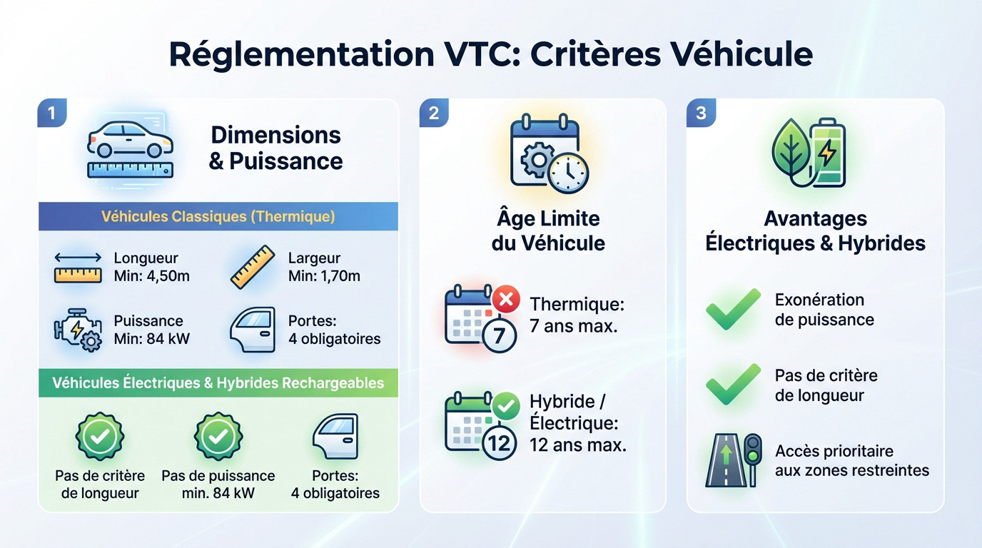 Réglementation et critères techniques obligatoires pour le choix d'un véhicule VTC en France