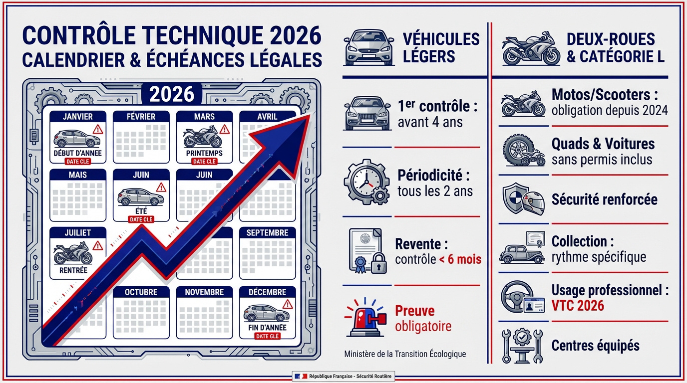 Calendrier contr&ocirc;le technique 2026